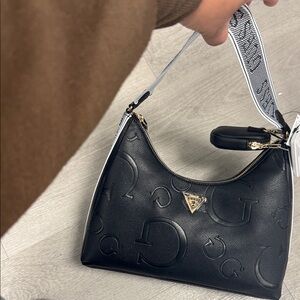 Black Embossed Designer Shoulder Bag